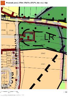 Katastrální mapa s vyznačením pozemků parc. č. 576/4, 576/70 a 576/71 v k.ú. Háje. Mapa obsahuje popisná čísla parcel (např. 576/92, 576/94, 576/63, 576/66, 57…