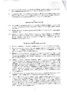 Strana 2 smlouvy o poskytnutí finančních prostředků. Obsahuje články: 1.3 (změna projektu), 1.4 (nesouhlas poskytovatele), II. Splatnost finančních prostředků…