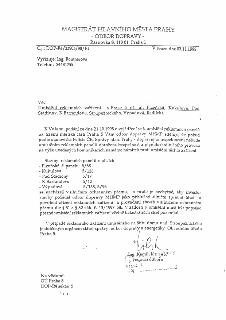 Oficiální vyjádření Magistrátu hlavního města Prahy, odbor dopravy, k umístění reklamních panelů v Praze 5 (ulice Plzeňská, Kukulova, Pod Stadiony, K Barrandov…