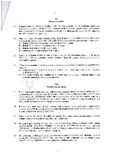 Strana 5 smlouvy obsahující články VI. (Garant projektu) a VII. (Závěrečná ustanovení). Článek VI. definuje roli garanta, podmínky pro jeho výběr (člen Komise…