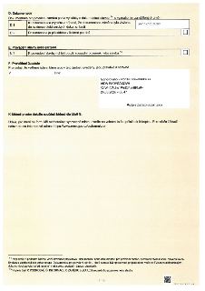 Část formuláře žádosti o povolení záměru: D. Dokumentace (ID dokumentace: SR00X021VJP8), E. Provádění stavby nebo zařízení (možnost využití sousedního pozemku)…