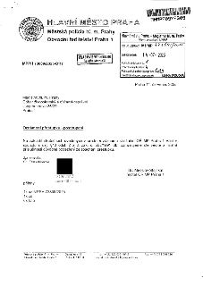 Hlavní město Praha, Městská policie hl. m. Prahy, Obvodní ředitelství Praha 1. MPPH 73809/2025-OŘ1. Datum: Praha 11. červenec 2025. Magistrát hl. m. Prahy, Odb…