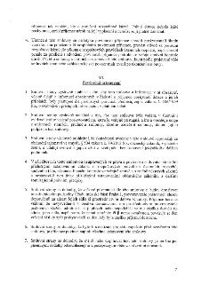 Textová část smlouvy (strana 7), obsahující závěrečná ustanovení (článek VI). Body zahrnují: 1. Souhlas se zveřejněním smlouvy dle zákona č. 106/1999 Sb. 2. So…