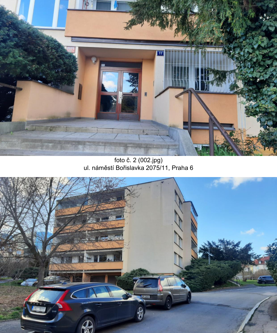 Fotografie exteriéru budovy na adrese náměstí Bořislavka 2075/11 v Praze 6.