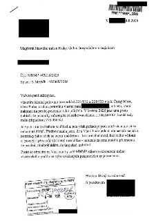 Dopis adresovaný Magistrátu hlavního města Prahy, Odboru hospodaření s majetkem, ze dne 4. 8. 2026. Č.j.: MHMP 445218/2023, Sp.zn.: S-MHMP 1480069/2016. Předmě…