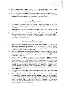 Strana 2 smlouvy o poskytnutí finančních prostředků. Obsahuje body: 1.3 (změna projektu), 1.4 (nesouhlas poskytovatele), II. Splatnost finančních prostředků (2…