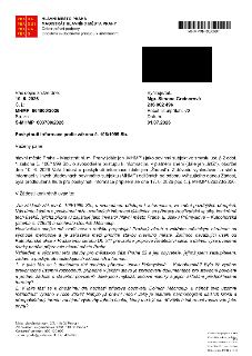 Úřední dokument Hlavního města Prahy, Magistrátu hl. m. Prahy, Odboru právní podpory, Oddělení svobodného přístupu k informacím. Číslo jednací: MHMP 664900/202…
