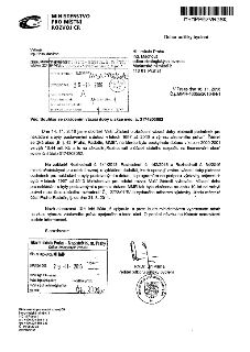 Úřední dopis Ministerstva pro místní rozvoj ČR ze dne 16. 11. 2016 (č.j. MMR-46355/2016-84/1) adresovaný Hlavnímu městu Praze. Předmět: Souhlas se zkrácením vá…