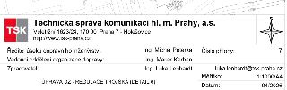 Informační blok technické dokumentace: Technická správa komunikací hl. m. Prahy, a.s., Veletržní 1623/24, 170 00 Praha 7 - Holešovice, http://www.tsk-praha.cz.…