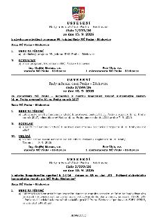 U S N E S E N Í Rady městské části Praha – Běchovice, číslo 1/099/26 ze dne 15. 9. 2026 k návrhu na schválení programu 99. jednání Rady MČ Praha – Běchovice. R…