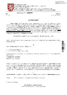 Usnesení o dražební vyhlášce exekutorského úřadu Přerov (JUDr. Lukáš Jícha, zastoupen Mgr. Karlem Páskem). Předmět dražby: 5 - notebook Toshiba (600 Kč), 6 - m…