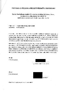 PROTOKOL O PŘEDÁNÍ A PŘEVZETÍ PŘEDMĚTU OBJEDNÁVKY. Stavba: Revitalizace objektu č. 4 – Burza, Holešovická tržnice, Praha, Holešovice č.p. 306, Bubenské nábřeží…