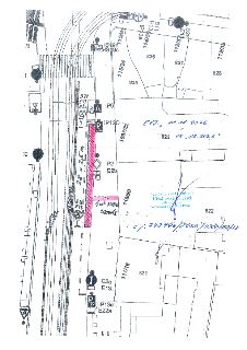 Situační nákres dopravního značení a záboru v ulici Národní (Praha 1), parcely 1987/22, 116/20, 117/18, 821, 822, 825, 826, 827, 828, 115/24, 115/6. Zahrnuje v…