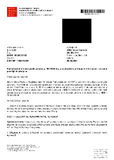 Úřední dokument Magistrátu hlavního města Prahy, Odbor právní podpory, Oddělení svobodného přístupu k informacím. Předmět: Poskytnutí informace podle zákona č.…