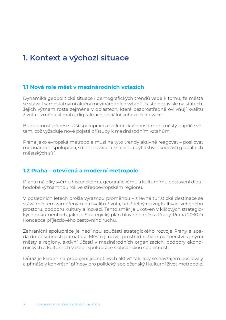 Strana 3 dokumentu 'Strategie zahraničních vztahů hl. m. Prahy'. Obsah: 1. Kontext a výchozí situace. 1.1 Nová role měst v mezinárodních vztazích: Města se stá…
