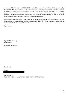 Úřední sdělení MHMP OPP (Magistrát hlavního města Prahy, odbor památkové péče) týkající se instalace nápisů na budově. Text uvádí: V souladu s § 2 odst. 4 záko…