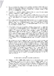 Strana 3 smlouvy obsahující body 3.7 až 4.1. Body 3.7-3.10 definují pravidla pro čerpání finančních prostředků, zákaz jejich použití na určité výdaje (mzdy, po…