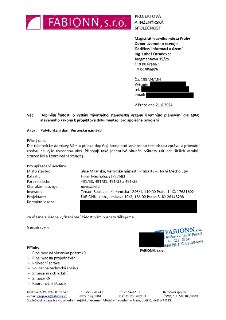 Dopis společnosti FABIONN, s.r.o. (Projekční a inženýrská společnost) Magistrátu hlavního města Prahy, Odboru územního rozvoje ze dne 21.6.2024. Věc: Doplnění…