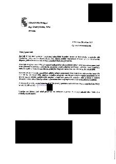 Úřední dopis Městské části Praha 4, podepsaný starostou Ing. Ondřejem Kubínem, MBA, ze dne 20. května 2026. Předmětem je žádost o mimořádnou investiční dotaci…