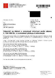 Odpověď na žádost o poskytnutí informací podle zákona č. 106/1999 Sb., o svobodném přístupu k informacím. Magistrát hlavního města Prahy, odbor pozemních komun…