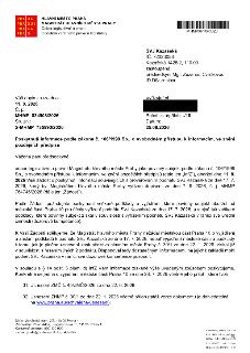 Úřední dopis Magistrátu hlavního města Prahy (Odbor legislativní a právní) adresovaný SVJ Kazašská (k rukám předsedkyně Mgr. Zuzany Cvrčkové) ze dne 25. 8. 202…