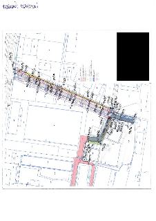 Situační plán veřejného osvětlení. V horní části je ručně napsaný text 'VEŘEJNÉ OSVĚTLENÍ'. Mapa obsahuje zakreslenou trasu s vyznačenými parcelními čísly poze…