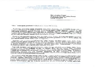 Právní dopis od JUDr. Ladislava Košťála adresovaný Magistrátu hlavního města Prahy ve věci odkoupení pozemků parc. č. 1205/46, 1205/47, 1205/48 a 1205/49 v k.ú…