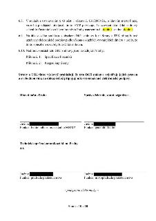 Závěrečná část právní smlouvy (strana 10 z 10). Obsahuje body 6.8 až 6.10: 6.8. V souladu s ustanovením § 43 odst. 1 zákona č. 131/2000 Sb., o hlavním městě Pr…