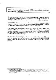 ANNEX: Protection of Personal data by DG Employment Policy Audit Units at the European Commission. The main purpose of the audit on organisations or bodies car…