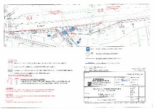 Projektová dokumentace 'Cyklostezka Nádražní - U Královské louky (A1), Praha 5, č. akce 2950193'. Dokument obsahuje situační nákres dopravního značení (vodorov…
