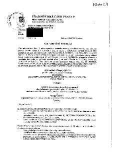 Kolaudační souhlas vydaný Úřadem městské části Praha 9, odbor výstavby a územního rozvoje, dne 25.07.2024. Spisová značka: MCP09/164086/2024/OVÚR/Fri. Předměte…