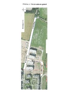 Příloha č. 3 k důvodové zprávě. Mapa zobrazující uliční síť v lokalitě, konkrétně ulice Thomasova a Bessemerova. V mapě jsou vyznačeny katastrální území: k. ú.…