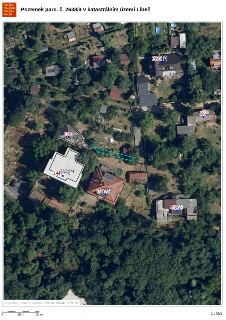 Katastrální mapa s ortofotomapou zobrazující pozemek parc. č. 2638/4 v katastrálním území Libeň. V mapě jsou vyznačena čísla okolních parcel (např. 2216/1, 587…