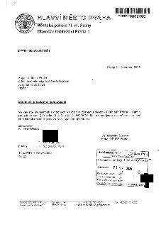HLAVNÍ MĚSTO PRAHA, Městská policie hl. m. Prahy, Obvodní ředitelství Praha 1. MPPH 75627/2025-OŘ. Praha 21. červenec 2025. Magistrát hl. m. Prahy, Odbor živno…
