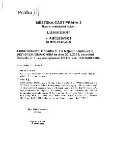 Usnesení Rady městské části Praha 3 č. RMČ/2026/0521 ze dne 01.06.2026. Předmětem je záměr uzavření Dodatku č. 2 k Nájemní smlouvě č. 2021/01331/OMA-ONNM ze dn…