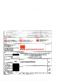 Titulní list projektové dokumentace: 'Rekonstrukce stanice Flora, zřízení bezbariérového přístupu a výměna pohyblivých schodů ve stanici metra Flora'. Dokument…