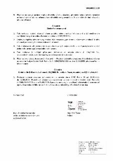 Závěrečná ustanovení smlouvy (Článek IV a V). Bod 9: Povinnost příjemce dotace oznámit zánik, sloučení či zrušení do 15 dnů. Článek IV: Smlouva nabývá platnost…