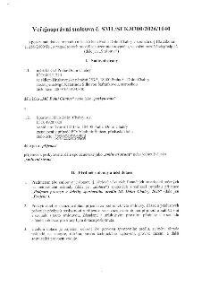 Veřejnoprávní smlouva č. SML/SEK/0300/2026/1040 o poskytnutí dotace. Smluvní strany: 1.1. Městská část Praha-Dolní Chabry, IČO: 00231274, sídlo: Hrušovanské ná…