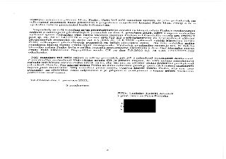 Druhá strana právního dopisu advokáta JUDr. Ladislava Košťála zastupujícího Petra Požárka. Obsah: Informace o jednání o odkoupení pozemků s hl. m. Prahou, zmín…