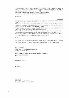 Dokument obsahuje technické a právní informace o reklamním zařízení (RZ). RZ je umístěno u komunikace I. třídy „Cínovecká“ vpravo ve směru jízdy do centra před…