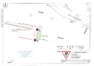 Situační nákres dopravního značení a záboru (plán stavby). Obsahuje: MĚSTSKÁ ČÁST PRAHA 8, Úřad městské části, odbor dopravy, Zenklova 1/35, 180 48 Praha 8 - L…