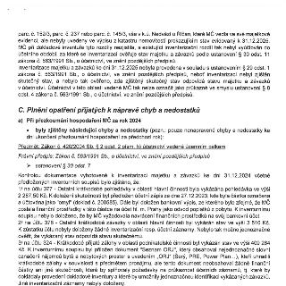 Textová část protokolu z přezkoumání hospodaření MČ (Městské části): 

První část dokumentu uvádí zjištění ohledně neevidovaných parcel č. 152/3, 237 a 145/3 v…