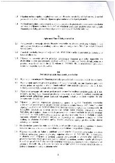 Druhá strana smlouvy o poskytnutí finančních prostředků. Obsahuje body: 1.3 (změna projektu), 1.4 (nesouhlas poskytovatele), II. Splatnost finančních prostředk…