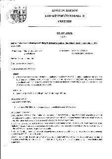 Zápis z 14. zasedání Rady městské části Praha 18 ze dne 01.07.2026. Předmět: Nařízení odvodu finančních prostředků příspěvkové organizaci Mateřská škola Malkov…