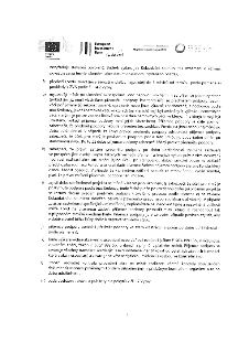 Strana 4 dokumentu obsahující povinnosti příjemce podpory (body f až m): f) předložení žádosti o platbu do 3 měsíců od termínu dle písmene e), g) povinnost udr…
