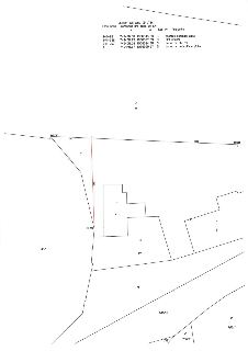 Geometrický plán (situační nákres) zobrazující hranice pozemků a budov. Obsahuje tabulku se seznamem souřadnic (S-JTSK) pro body 241-221, 241-238, 241-297 a 1.…