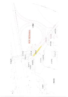 Situační nákres (katastrální mapa) v oblasti mimoúrovňové křižovatky (MÚK) Beranka. V mapě jsou vyznačena čísla parcel: 4105/31, 4105/39, 4105/37, 4105/38, 410…