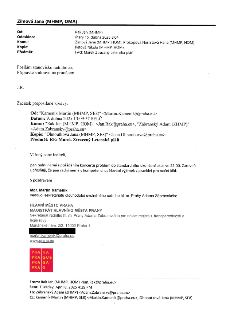 Úřední e-mailová komunikace ze dne 15. dubna 2025. Odesílatel: Rak Jan (MHMP). Příjemci: Zímová Jana (MHMP, HOM), Prokopová Nesrstová Hana (MHMP, HOM), Patová…
