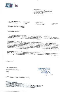 Dopis od firmy KORMAK Praha a.s. Městské části Praha 22 (k rukám starosty pana Tomáše Kaněry) ze dne 15. 10. 2026, Značka: 151/20/RI, Vyřizuje: Theven 734 780…